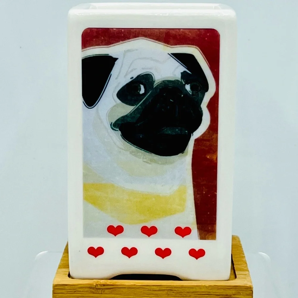 PUG DOG Art Hand Crafted Home Decor Planter Office Desktop Organizers Pets Gifts - Picture 1 of 12